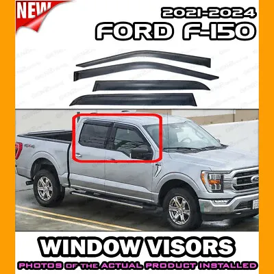 WINDOW VISORS For 2021 → 2024 Ford F-150 Crew / DEFLECTOR VENT SHADE RAIN GUARD • $42.98