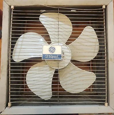 Vintage General Electric Box Fan 3 Speed 5 Blades GE 22.5  X 22.5  • $95.99