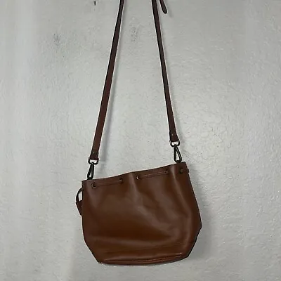 I Medici Firenze Brown Leather Purse Shoulder  Bag Italy Fabric • $24.65