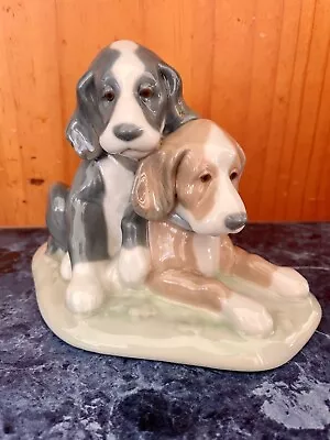 Nao Lladro Figurines Two Pups • $100