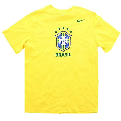 $14.39 • Buy Nike 614389 Boys Youth FIFA Brasil CBF Soccer League Short Sleeve Tee T Shirt 