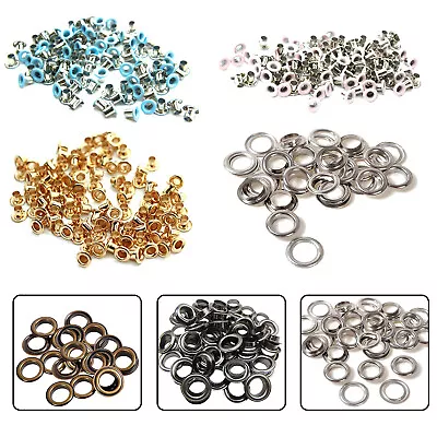 100 X Eyelets Grommets With Washers 2 3 4 5 6 8 10 11 12mm Leather Craft Repair • £5.19