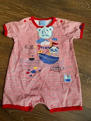 New Unisex Zip Zap Baby Nautical Themed Romper Age 3/6 Months • £5