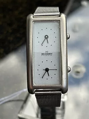 Skagen Traveler  Multi Time Dual Dial Watch Mesh BandCurved Back New Battery • $15