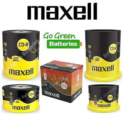 Maxell CD-R Blank Recordable Discs 80 Mins 700MB 1-52x Speed 10/50/100 Pack • £11.49