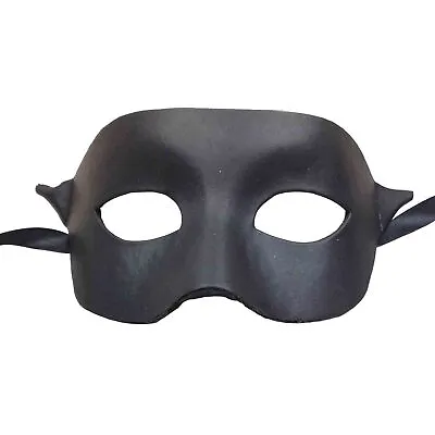 Black Leather Venetian Mask Masquerade Mardi Gras Carnival Party Costume Ball • £15.54