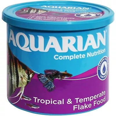 200g Aquarian Tropical Fish Flakes Complete Nutrition Aquarium Fish Food • £17.59