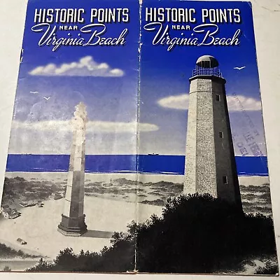 Historic Points Near Virginia Beach VA Brochure Map Tourism 1939 • $17.50