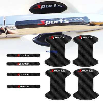 8pcs Black Car Door Handle Bowl Sticker Protector Anti Scratch Cover Accessories • $13.19