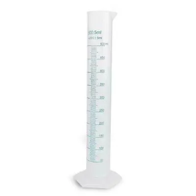 500ml Measuring Cylinder Plastic Graduated Laboratory Test X New Liquid New R5J4 • £7.38