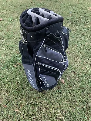 Maxfli Golf Club Cart Bag  14 Way Divider  7 Pocket Black W/Rain Cover • $69.99