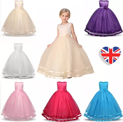£13.69 • Buy Girl Bridesmaid Dress Rose Flower Kids Wedding Party Dress Princess TuTu Dresses