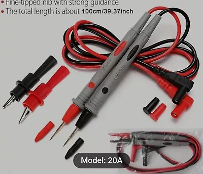 Multimeter Test Leads For Fluke Meter Electrical Alligator Clip Probes 1000V 20A • $7.81