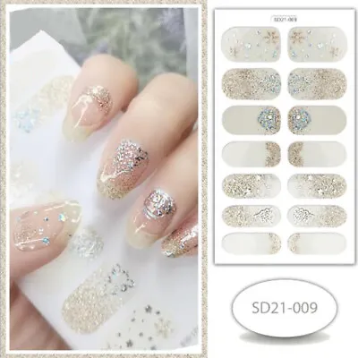14 Styles Nail Art Wraps Full Size Stickers Decals Fashion Self-Stick Decoration • $0.99