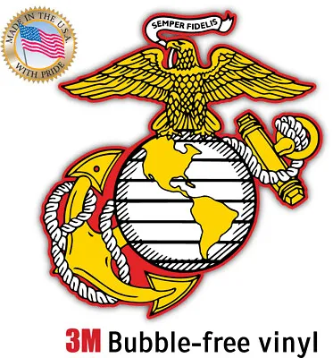 U.S. USMC Marine Corps Logo Semper Fidelis Car Truck Window Laptop Decal • $1.99