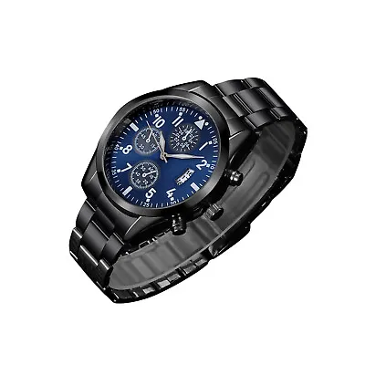 Classic Men's Fashion Calendar Quartz Watch Stainless Steel Band Luminous Watch • $8.46