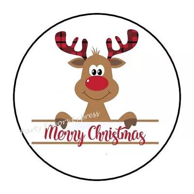 30 Merry Christmas Reindeer Envelope Seals Labels Party Favors Stickers 1.5  • $1.95