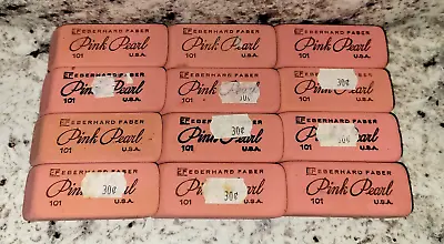 Vintage Eberhard Faber Erasers No.101 Pink Pearl Lot Of  12  • $27.99