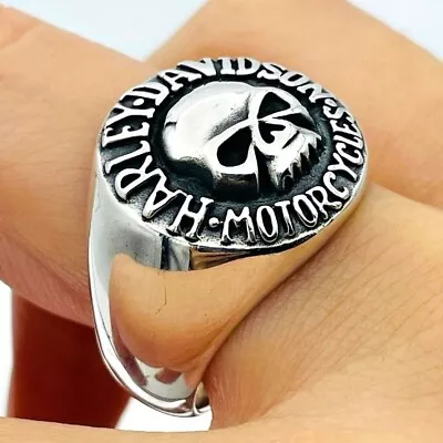 Mens Skull Model Harley Davidson 925 Sterling Silver Ring Handmade Jewelry • $50