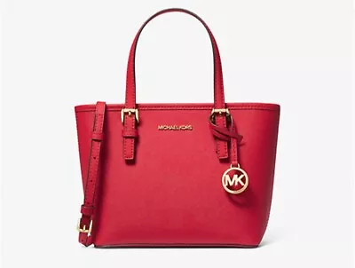 MICHAEL KORS Jet Set Travel Extra-Small Saffiano Leather Top-Zip Tote Bag • $85