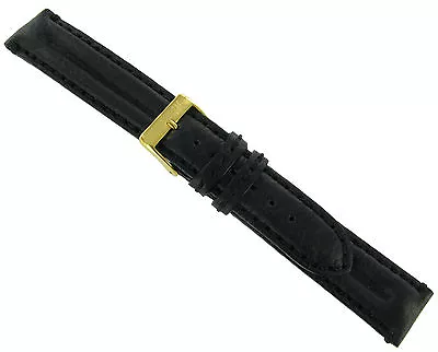 20mm Morellato Genuine Leather Double Padded Stitched Black Watch Band 1713 • $23.96