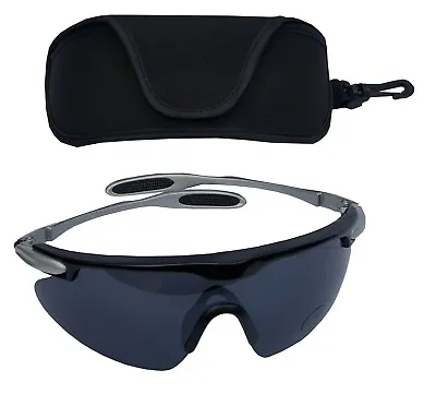SPORTSPEX XLarge Wraparound Frame Sailing Sports Charcoal Smoke Sunglasses • £9.99