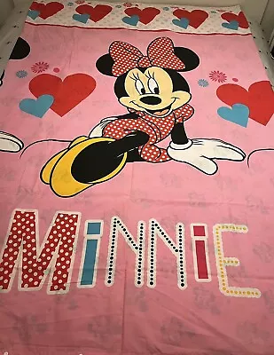 Minnie Mouse Pink Reversible Single Duvet Cover Set - Free Postage • £9