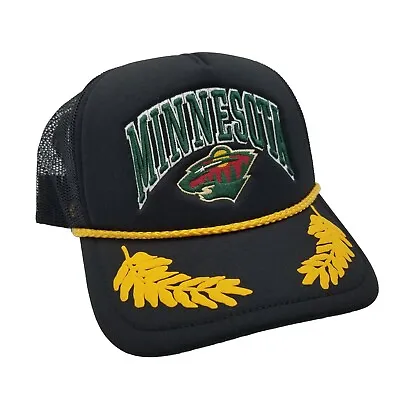 Mitchell & Ness Black Minnesota  Wild Gold Leaf Trucker Snapback Hat Men's  • $19.99