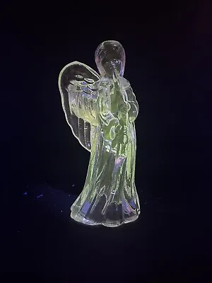 Vintage Heavy Clear Glass Angel Candle Stick Holder • $13