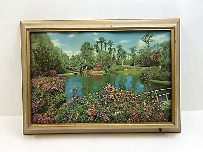 Vintage LIGHTED WALL ART Mid Century Modern Landscape Helmscene Cypress Gardens • $99.99