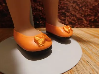 Orange Shoes With Front Bow - That Fit 14.5  Dolls Such As Wellie Wishers -#1421 • $6