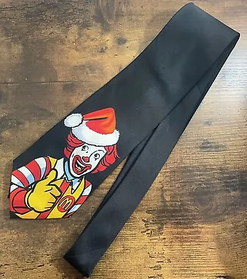 RARE McDonald’s 2011 Ronald McDonald Black Christmas Necktie Manager Polyester • $14.95
