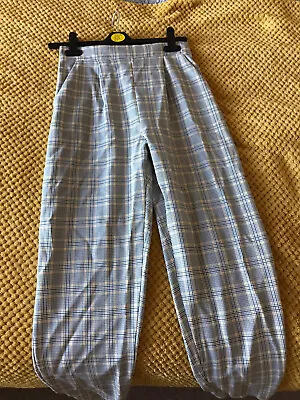 Mustard And Black Checkered Trousers.Used.Size UK 8. • £6