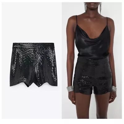 $59.95 • Buy Zara Wmns XS Sequin Shorts High Waisted Bloggers Favorite Club Party Sexy Night