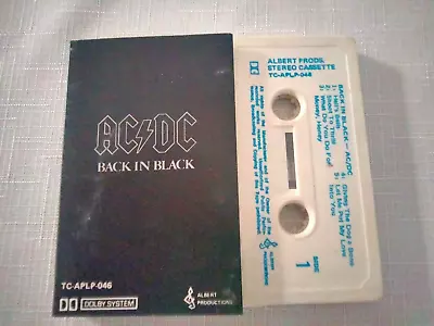 AC/DC    Back In Black    Vintage ~  Albert Audio Cassette Tape TC-APLP-046 • $33