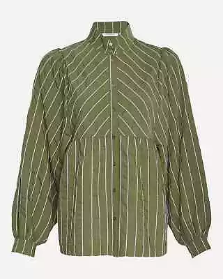 MSCH Copenhagen -Sidona Shirt In Olive Stripe Size S/ UK 8 • £8
