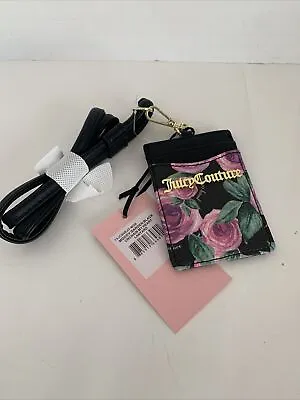 New Juicy Couture Moody Garden Black Unchain My Heart Lanyard / ID Card Holder  • $18.98