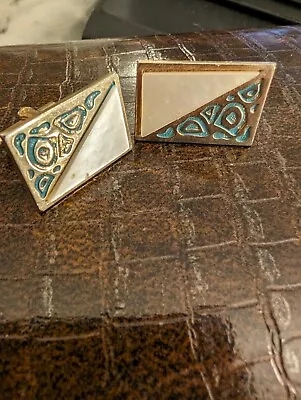 Vintage Art Deco Abalone Shell Cufflinks • $3