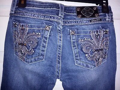 Miss Me Skinny Jeans Size 14 Girls Medium Wash Blue Denim Stretch 25x29.5 • $24