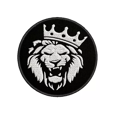 Roaring Lion Patch Embroidered Iron-On Applique For Jacket King Crown Animals  • $4.95