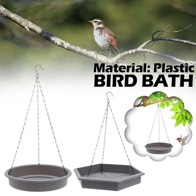 £12.22 • Buy Bird Bath & Feeder Hanging Water Wild Bird Birdbath Plastic} Garden Tray J8I7