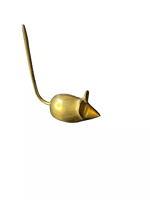 Brass Mouse With Tail Memo Note Receipt Post It Ring Holder Vintage • $18