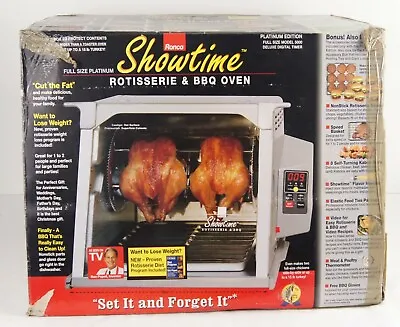 $230 • Buy Ronco Showtime Platinum Rotisserie Oven Chicken Turkey Pork Shrimp Basket New