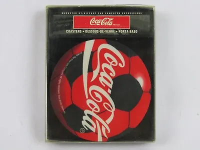 Vintage Coca-Cola Soccer Coaster Set-Set Of (4)-1998-Made In The USA-New • $20