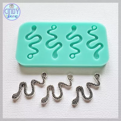 3D Silicone Mold Snake Earring Cabochon Polymer Clay Epoxy UV Resin Craft DIY • $13.49