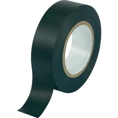 1 X BLACK 19mm X 20m ELECTRICAL PVC INSULATION / INSULATING TAPE FLAME RETARDANT • £1.39