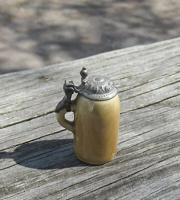 Vtg Miniature Porcelain 1 1/2  Stein W/ Lid • $8