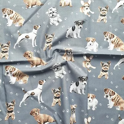 Dogs Print 100% Cotton Fabrics Per Meter Fat Quarter Kids Baby Blanket Craft • £6