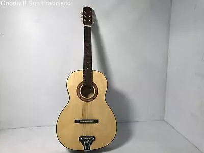 Vintage Acoustic Guitar 6 String Right Handed Musical Instrument Brown With Bag • $29.99