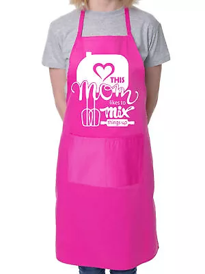  This Mom Like To Mix It Up Funny Ladies Apron Baking Cooking  • £9.99